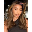 YOOWIGS FULL LACE Brown Color body wave HD Lace  Human Hair Wigs  Pre Plucked RY027 