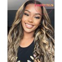 Yoowigs Ombre Highlight Human Hair 13x6 HD Lace Frontal Wig Body Wave Deep Parting Glueless RY179