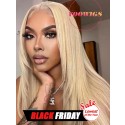 YOOWIGS 13x6 Deep Parting Blonde Layered Hair Wig Straight Natural 613 Blonde Lace Front Wig With Layers Human Hair RY246