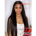 Yoowigs HD Full Lace Wig Human Hair Straight Natural Looking Pre Plucked Deep Parting 13x6 HD Lace Frontal Wig Bleached Knots Glueless LJ022