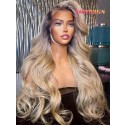 YOOWIGS European Virgin Human Hair 13x6 Ombre Ash Blonde Lace Front Wig Human Hair 13x4  Lace Frontal Wig Body Wave RY89