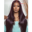 YOOWIGS Layered straight New purple human hair wig Pre-bleached knots  RY076
