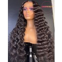 YOOWIGS  Flowy Bohemian Curly 8×6 Lace Glueless Mid Part Long Wig 100% Human Hair YL14