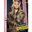 Yoowigs Ombre Highlight Human Hair Magic HD Lace Front Wig Glueless 007 Lace Wig Body Wave Long Hairstyles RY203