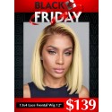 YOOWIGS Black Friday Best Deal Ombre 613 Blonde Human Hair Short Bob Lace Frontal Wig Europe Virgin Hair CS010
