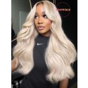 Yoowigs Europe Virgin Human Hair Ombre Ash White Blond Full Lace Wig RY50
