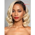 YOOWIG Europe Virgin Human Hair 613 Blonde Wavy Short Bob Wig 13x4 Lace Frontal Wig RY13