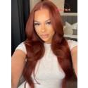 YOOWIGS  Reddish Replaceable Zipper 13x4 HD Lace Frontal Wig Bleached Knots  BL14