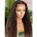 YOOWIGS Flash Sale Deep Curly Swiss Lace Wigs Brazilian Remy Human Hair Highlight Color Lace Front  Curly Wigs Free Part for Black Women  BLS13