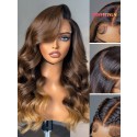 YOOWIGS  Glueless Wig Ombre Brown Loose Body Wave 7x6 Closure HD Lace Pre Plucked & Bleached Ready to Go YL23