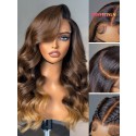 YOOWIGS  Glueless Wig Ombre Brown Loose Body Wave 8x6 Closure HD Lace Pre Plucked & Bleached Ready to Go YL23