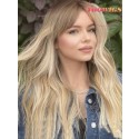 YOOWIGS Europe Human Hair Ombre Blonde Highlight Full Lace Wig Natural Wavy RY176