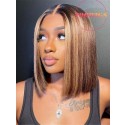 YOOWIGS Best Deal Hot Style Ombre Highlight Color 7x5.5 Glueless 007 Lace Wig Short Bob Hair Cut Lace Front Human Hair Wigs Glueless Preplucked YLC6