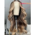 YOOWIGS Ombre Highlight Color Human Hair HD Lace Front Wig Body Wave Glueless HD Lace Wigs Bleached Knots RY238