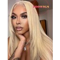YOOWIGS 13x6 Deep Parting Blonde Layered Hair Wig Straight Natural 613 Blonde Lace Front Wig With Layers Human Hair RY246