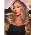 YOOWIGS Custom Wig Europe Virgin Human Hair Ombre Blonde Highlight Color HD Full Lace Human Hair Wig Single Knots RY229