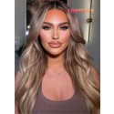 YOOWIGS Custom Wig Europe Virgin Human Hair Ombre Blonde Highlight Color HD Full Lace Wig Body Wave Long Hairstyles RY227