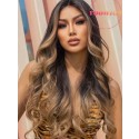YOOWIGS Highlight Brown Color Magic HD Lace Front Human Hair Body Wave Single Knots Girl Hairstyles RY103