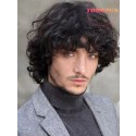 YOOWIGS Men Wig With Bangs Natural Loose Wave Short Human Hair HD Lace Front Wig Glueless RY126