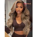 YOOWIGS Royal Film HD Lace 13x4 Lace Front Human Hair Wigs with Baby Hair Ombre Blonde #613 Brazilian Remy Hair Wig RY043