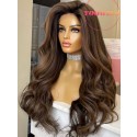 Yoowigs Brown Color Human Hair Deep Parting 13x6 HD Lace Frontal Wig Body Wave Bleached Knots RY178