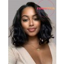 YOOWIGS Best Deal 8x6 Glueless Natural Wavy Short Bob HD Lace Front Wig Pre Plucked CS005