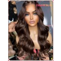 YOOWIGS Chocolate Brown Human Hair Body Wave HD Full Lace Human Hair Wig RY221