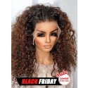 YOOWIGS Curly 13x6 HD Lace Front Wig Ombre Brown Color Natural Hairline Human Hair Wigs YNY005US (US Stock – No Tariffs)
