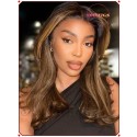 YOOWIGS FULL LACE Brown Color body wave HD Lace  Human Hair Wigs  Pre Plucked RY027 