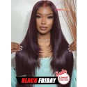 YOOWIGS Layered straight New purple human hair wig Pre-bleached knots  RY076