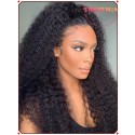 YOOWIGS  HD Lace Natural Black Afro Kinky Curly  Human Hair Full Lace Wigs With Bleach Knots  LJ020