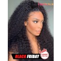 YOOWIGS  HD Lace Natural Black Afro Kinky Curly  Human Hair Full Lace Wigs With Bleach Knots  LJ020