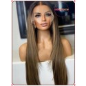 YOOWIGS Silky Straight HD Full Lace Wig Bleached Knots Human Hair Wigs RY014