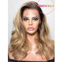 Yoowigs Europe Human Hair Ombre Blonde Lace Front Wig Natural Wavy Deep Parting 13x6 Pre Plucked Natural Looking RY01