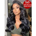 YOOWIGS Natural Black Human Hair Wigs 5x5 HD Lace Closure Wigs Body Wave 20inch Heavy Density Lace Frontal Wigs Best Natural Hair Store YLC4