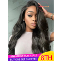 YOOWIGS 13*6 HD Lace Frontal Human Hair Wigs Pre Plucked buy one get one free  LJ003