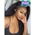 YOOWIGS Kinky Straight Flash Sale Grade 12A Kinky Straight Indian Virgin Remy HD Lace Frontal Wigs Best Natural Huan Hair Lace Wigs BLS14