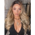 YOOWIGS New Fashion Ombre Ash Blonde Brazilian Human Hair Wigs Lace Frontal Wigs with Pre Plucked Bleach Knots LJ060