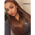 YOOWIGS Royal Film HD Lace Front  Human Hair Wigs Brown Color Silky Straight Pre Plucked with Baby Hair RY066