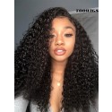 YOOWIGS Royal Film HD Lace Short Curly 360 Lace Frontal Human Hair  Wigs Pre Plucked Brazilian 150 Density Bleached Knot Wig RY033