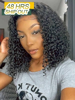 YOOWIGS Royal Film HD Lace 10A Lace Front Wig Short Curly Pre Plucked Natural Hairline With Baby Hair 180% Density Brazilian Short Bob Human Hair Wigs LJ052