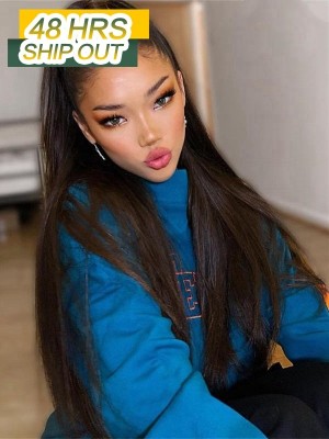 YOOWIGS Royal Film HD Lace Glueless Silky Straight 360 Lace Frontal Wigs Brazilian Virgin Remy Human Hair Pre Plucked LJ004