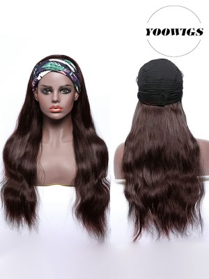 YOOWIGS Unprocessed Human Hair Machine Made Head Band Wigs Body Wave Hair 150% Density Human Hair Wigs For Black Women HW9