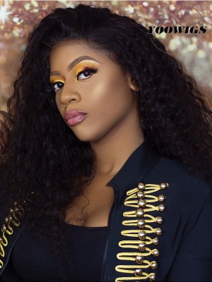 YOOWIGS Royal Film Brown Lace Best Hair Tpart Lace Front Wigs 200% Density Brazilian Long Curly Human Hair Wigs with Baby Hair LJ002