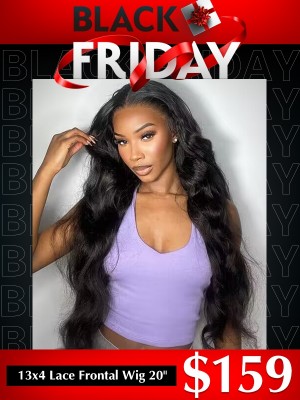 YOOWIGS Black Friday Best Deal 100% Virgin Human Hair 13x4 Transparent Lace Frontal Wig Body Wave Pre Plucked With Baby Hair CS003