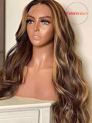 YOOWIGS 007 LACE Highlight body wave Human Hair  Glueless Wig  YL10