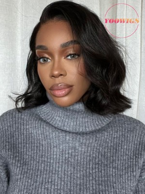 YOOWIGS Deep Parting 13x6 HD Lace Short Bob Wavy Frontal Wigs ZY020