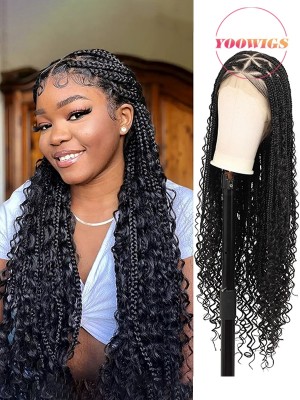 YOOWIGS 360 Full Lace Braided Wigs for Women 100% Human hair wig  LJ039