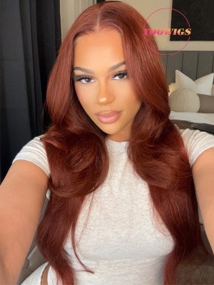 YOOWIGS  Reddish Replaceable Zipper 13x4 HD Lace Frontal Wig Bleached Knots  BL14