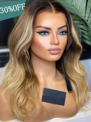 YOOWIGS HD Magic Knots Lace Frontal Human Hair Wigs Ombre Color 180% Density Preplucked Natural Indian Human Hair Wigs for Sale PRY4